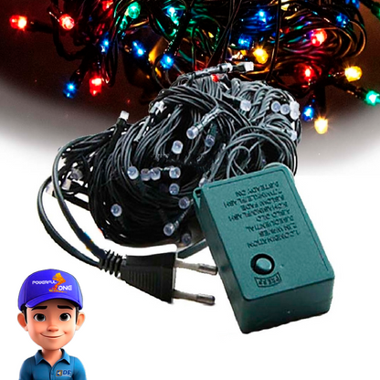 PISCA - PISCA DE NATAL C/100 LED FIO VERDE / COLORIDO 220V